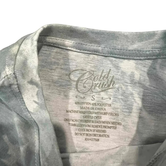 Cold Crush Short Sleeve Floral Tie-Dye Pattern Crew Neck T-Shirt Size Small - Picture 3 of 4